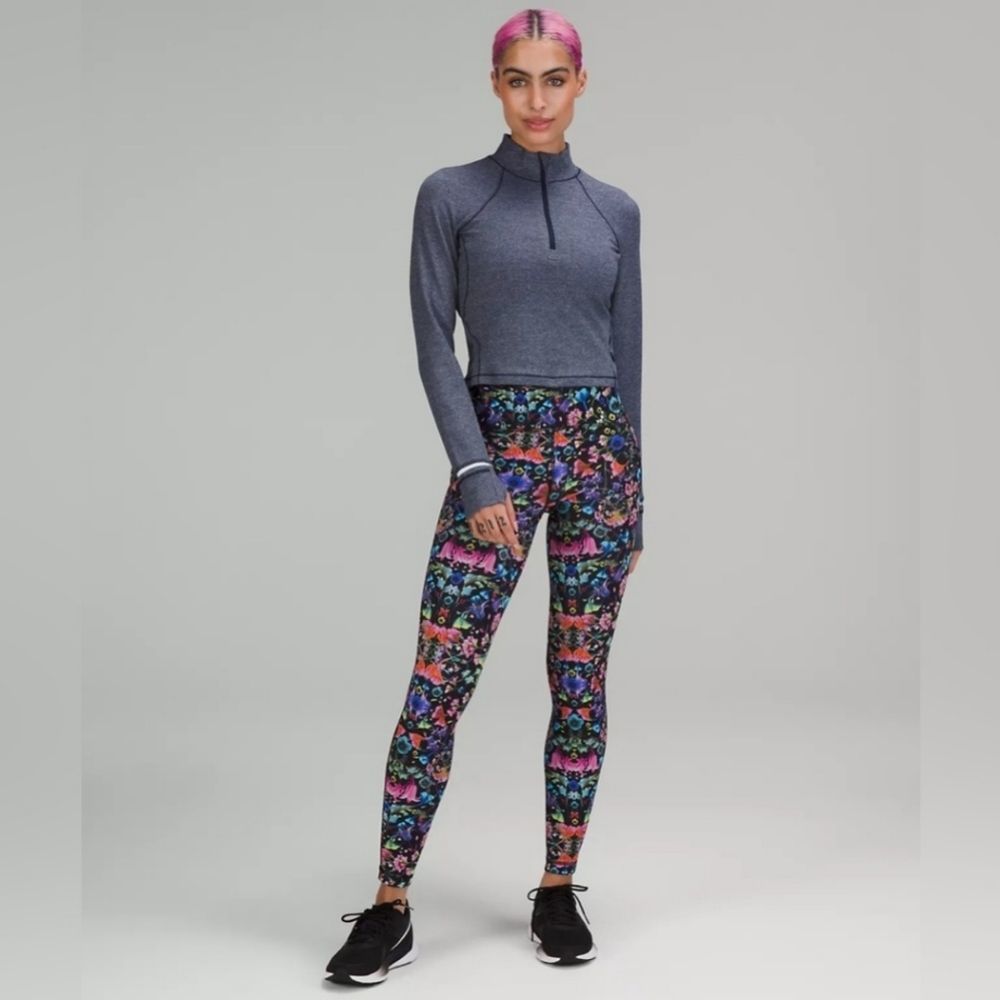 NWT Lululemon Sz2 Swift Speed HR Tight 28" Legging in Flowerscope Black Multi
